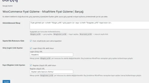 WooCommerce Fiyat Gizleme Eklentisi